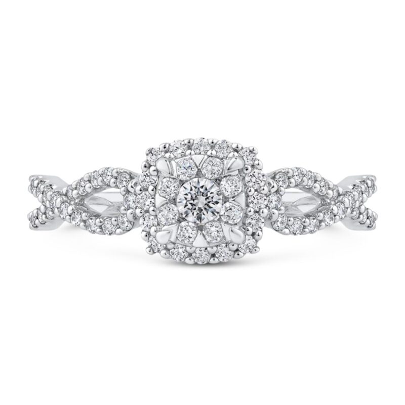 18K White Gold Eucalyptus Diamond Earrings – Image 2